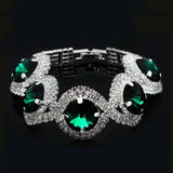 Silver Rhinestone Bracelet with Big Stones
