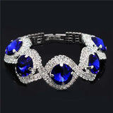 Silver Rhinestone Bracelet with Big Stones