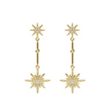 Crystal Star Long Earrings for Women
