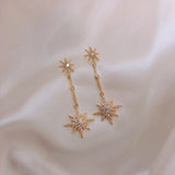 Crystal Star Long Earrings for Women
