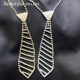 Crystal Women's Necktie Necklace Rhinestone Matching Clothing Necklace