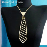 Crystal Women's Necktie Necklace Rhinestone Matching Clothing Necklace