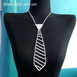 Crystal Women's Necktie Necklace Rhinestone Matching Clothing Necklace