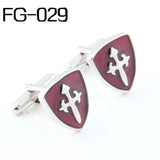 Red Caesar Shield Cufflinks - High Quality Men's Cuff Links