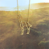 Origami Giraffe Pendant Choker Necklace for Women Girls