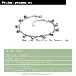 925 Silver Girl Bell Anklets
