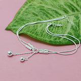 925 Sterling Silver Double Chain Anklets