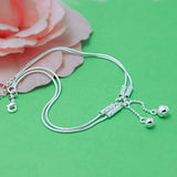 925 Sterling Silver Double Chain Anklets