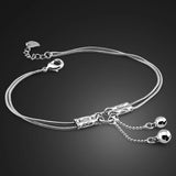 925 Sterling Silver Double Chain Anklets