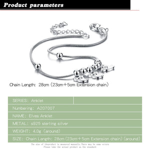 925 Sterling Silver Mickey Anklet for Women Party Birthday