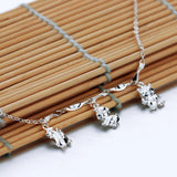 925 Sterling Silver Small Animal Anklet for Women Chicken Pig Foot Accessories