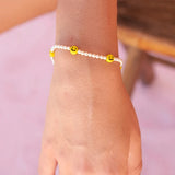 Yellow Smiley Face Pearl Bracelet All-Match Arm Accessories