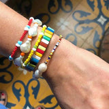 Yellow Smiley Face Pearl Bracelet All-Match Arm Accessories