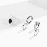 Dark Sweet Wind Peach Heart Exaggerated Ring Set Street Beat Metal Letter Ring