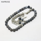 Dark Gray Agate 33 Beads Tasbih Allah Rosary 8mm Bracelet