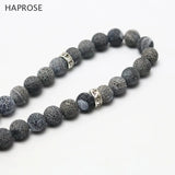 Dark Gray Agate 33 Beads Tasbih Allah Rosary 8mm Bracelet