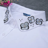 100% Cotton Female Collar Shirt Collar
