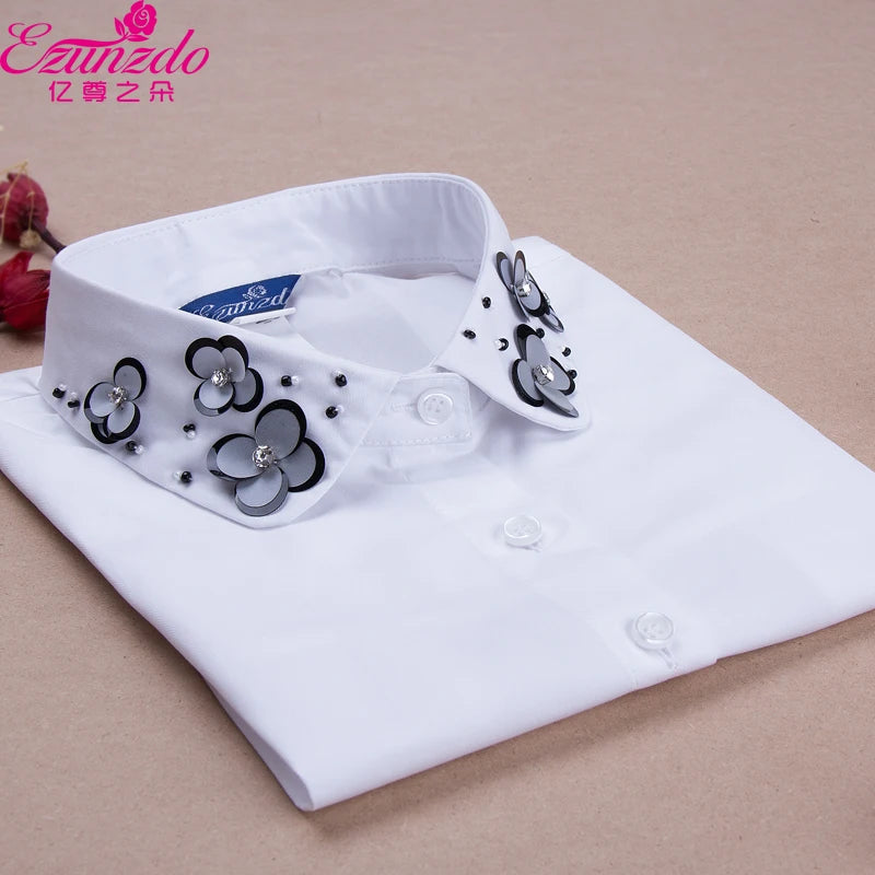100% Cotton Female Collar Shirt Collar