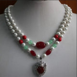 Shell Pearl Necklace Pendant with Red Egg Accessories
