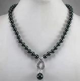 8mm Shell Bead Pendant Necklace