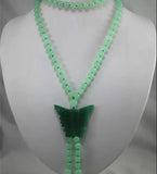 8mm Jade Bead Butterfly Necklace