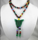 8mm Jade Bead Butterfly Necklace