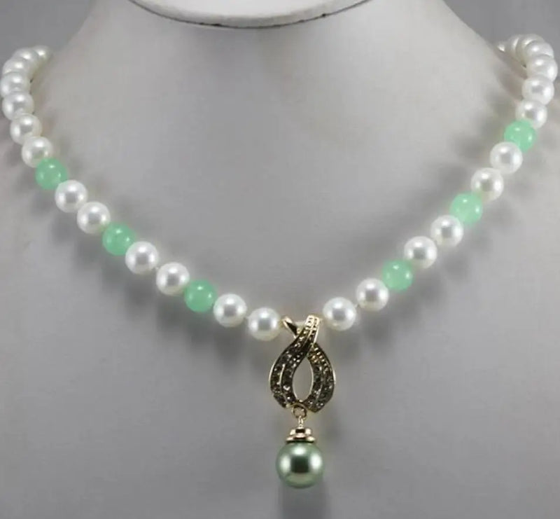 Pearl & Dongling Stone Plated Necklace Pendant
