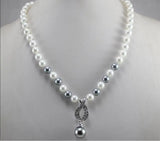 8mm Pearl & Grey Pearl Necklace Pendant