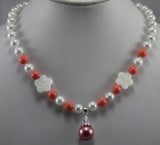 8mm Shell Pearl Flower Necklace Pendant