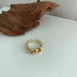 American Rope Twist Silver Ring for Women