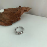 American Rope Twist Silver Ring for Women