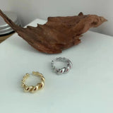 American Rope Twist Silver Ring for Women