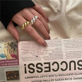 American Rope Twist Silver Ring for Women