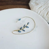 Leaf Ear Cuff Rhinestone Zinc Alloy Earcuff Unique Jewelry Girl Gift