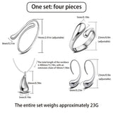 Women's Water Drop 4-Piece Jewelry Set