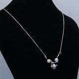 Woman Pearl Pendant Necklace 925 Sterling Silver Choker Wedding Jewelry