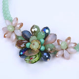 Sparkling Flower Necklace with Candy Crystal Torques for Girls