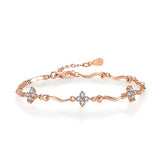 Clover & Love Heart Zircon Diamonds Chain Bracelets for Women