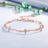 Clover & Love Heart Zircon Diamonds Chain Bracelets for Women