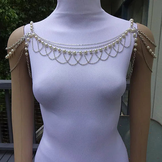 Layered Pearl Necklace for Women Wedding Bridal Jewelry