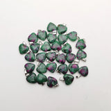 Epidote Natural Stone Heart Pendant Necklace for Jewelry Making 15MM