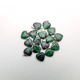 Epidote Natural Stone Heart Pendant Necklace for Jewelry Making 15MM