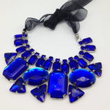 Geometric Crystal Gem Necklace Diamond Ribbon Jewelry