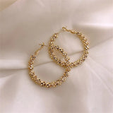 Metal Woven Large Circle Earrings for Women
