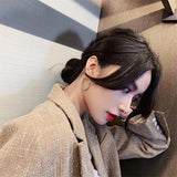 Metal Woven Large Circle Earrings for Women