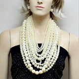 Exaggerated Multilayer Pearl Necklace for Women