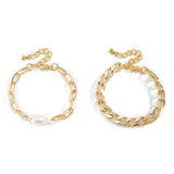 Exaggerated Temperament Pearl Metal Multi-Layer Chain Bracelet