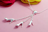 Heels Pendant 925 Sterling Silver Necklace Solid Snake Chain Jewelry