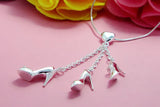 Heels Pendant 925 Sterling Silver Necklace Solid Snake Chain Jewelry
