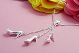 Heels Pendant 925 Sterling Silver Necklace Solid Snake Chain Jewelry